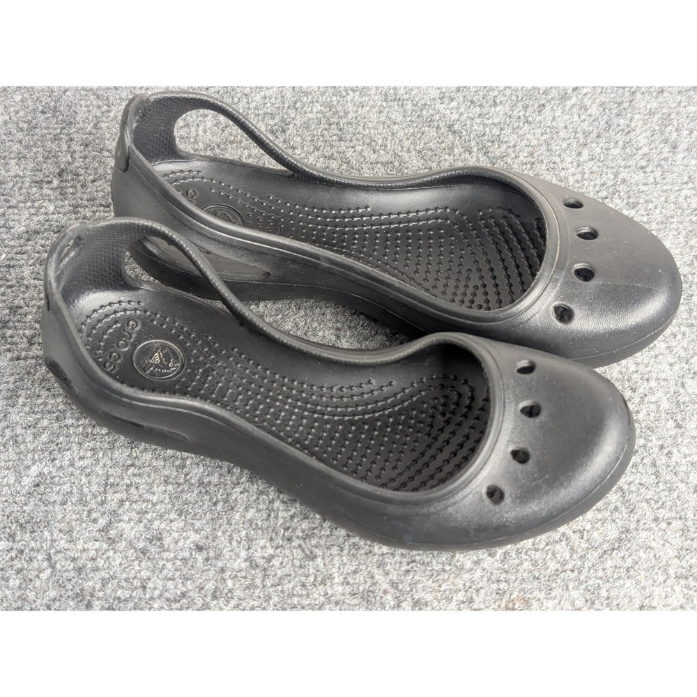 Crocs Kadee Ballet Flats Black READ SHRUNK Open Sides